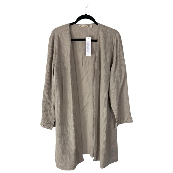 Soft Surroundings Sweaters - Soft Surroundings Oceo Gauze Topper Pebble Taupe Size XL NEW NWT